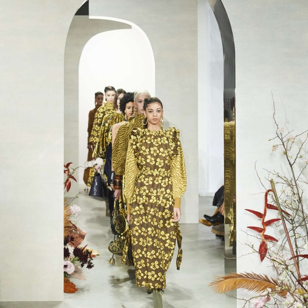 NWOT ULLA JOHNSON 2019 Runway Collection Allegra Midi Dress in Citrine XS $1,595